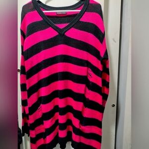 Ripped sweater dress striped goth and grunge